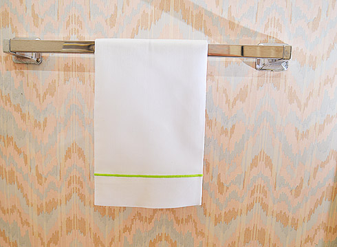 Guest towel Lime Punch colored corded.